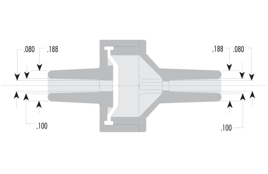 Straight End Fitting R-711 Inner and Outer Dimensions